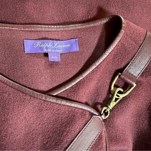 Ralph Lauren Collection Pre-Fall ‘17 Winsor Burgundy Wool-Cashmere Lambskin Cape